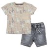 Παιδικό Σετ τζιν βερμούδα for Funky Kids αγόρι 1-6 ετών 123-304112-2 Μπεζ