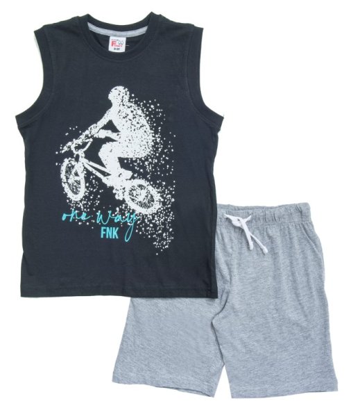 Παιδικό Σετ βερμούδα for Funky Kids αγόρι 6-16 ετών 123-101111-1 Μαύρο
