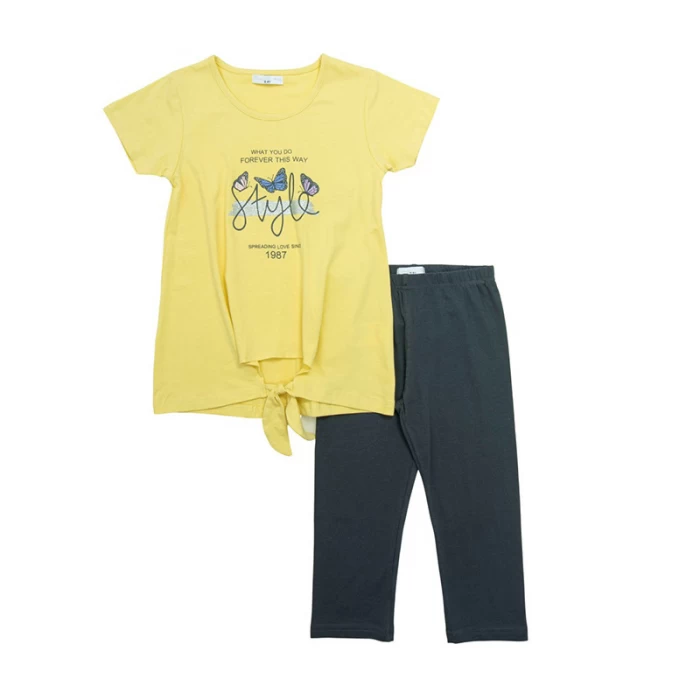 Παιδικό σετ μπλουζοφόρεμα & κολάν for Funky Kids κορίτσι 6-16 ετών 123-519110-2 Κίτρινο