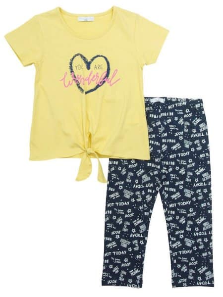 Παιδικό σετ μπλούζα & κολάν for Funky Kids κορίτσι 6-16 ετών 123-523104-2 Κίτρινο