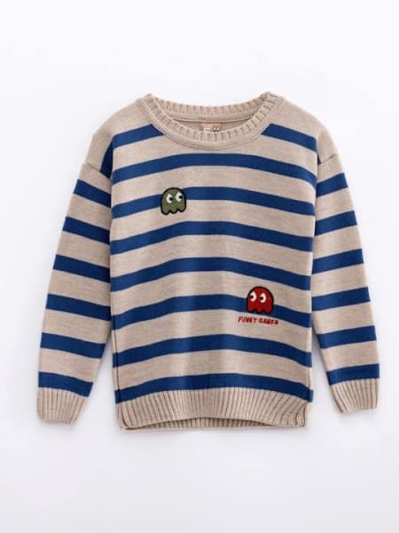 Παιδική μπλούζα πλεκτή for Funky Kids αγόρι 1-6 ετών 224-310102-1 Μπεζ