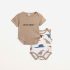 Βρεφικό σετ 2 τμχ κορμάκια for Funky Kids αγόρι 1-12 μηνών 124-050130-1 Μπεζ