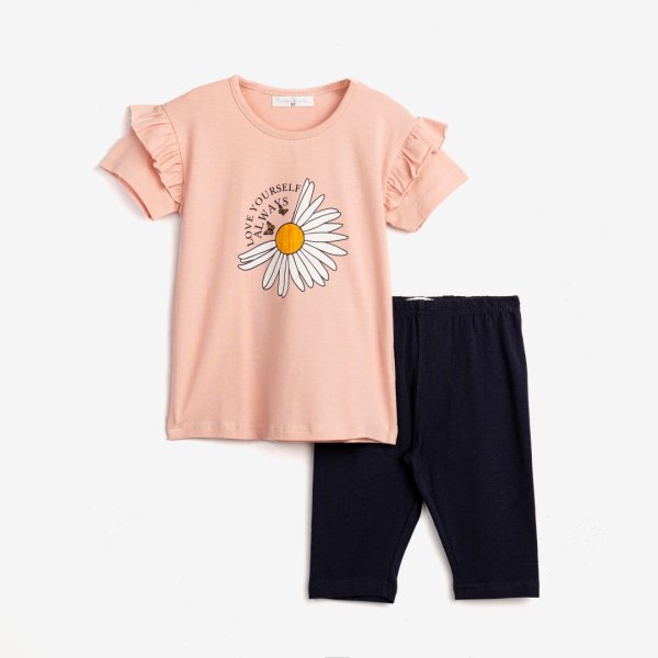 Παιδικό σετ μπλουζοφόρεμα & κολάν for Funky Kids κορίτσι 1-6 ετών 124-720102-1 Ροζ