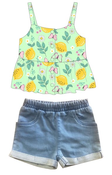 Παιδικό σετ σορτς for Funky Kids κορίτσι 2-6 ετών 124-726108-1 Πράσινο Παιδικό σετ σορτς for Funky Kids κορίτσι 2-6 ετών 124-726108-1 Πράσινο