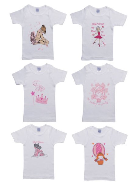 Παιδικά φανελάκια Pretty Baby κορίτσι 1-10 ετών 47652 Λευκά