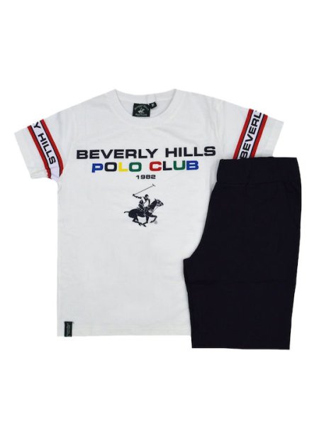 Παιδικό σετ μακό BEVERLY HILLS POLO CLUB αγόρι 3-7 ετών 7656K00043-WHITE Λευκό