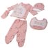 Βρεφικό Σετ 5τμχ ΕΒΙΤΑ MINI κορίτσι 0-3 μηνών ΜΙ-006 Ροζ