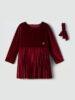 Παιδικό βελούδινο φόρεμα ΕΒΙΤΑ κορίτσι 2-6 ετών 243293 Κόκκινο
