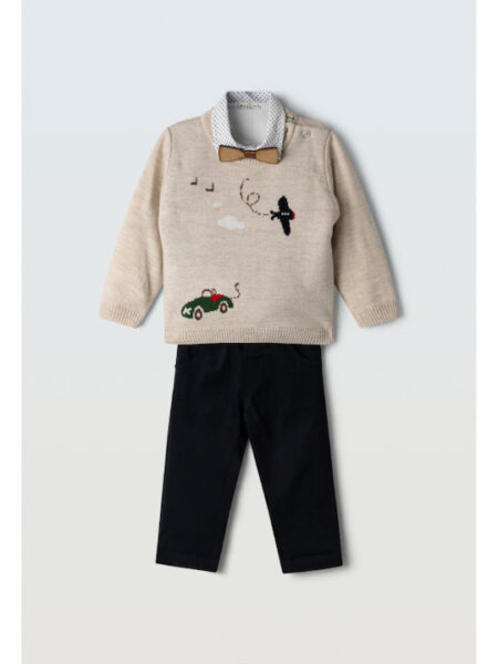 Βρεφικό Σετ 3τμχ Hashtag αγόρι 6-24 μηνών 255617 Μπεζ