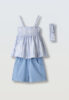 Παιδικό σετ σορτς ΕΒΙΤΑ κορίτσι 2-6 ετών 266261 Γαλάζιο