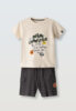 Παιδικό σετ βερμούδα Hashtag αγόρι 1-6 ετών 266839 Εκρού