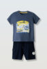 Παιδικό σετ βερμούδα Hashtag αγόρι 1-6 ετών 266840 Μπλε
